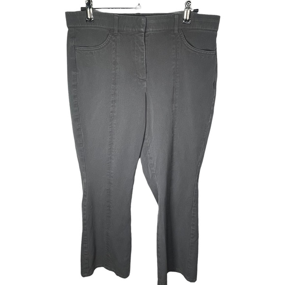 Isaac Mizrahi Live Womens Size 10 P Gray  Solid BootCut Khaki Pants - Picture 1 of 10